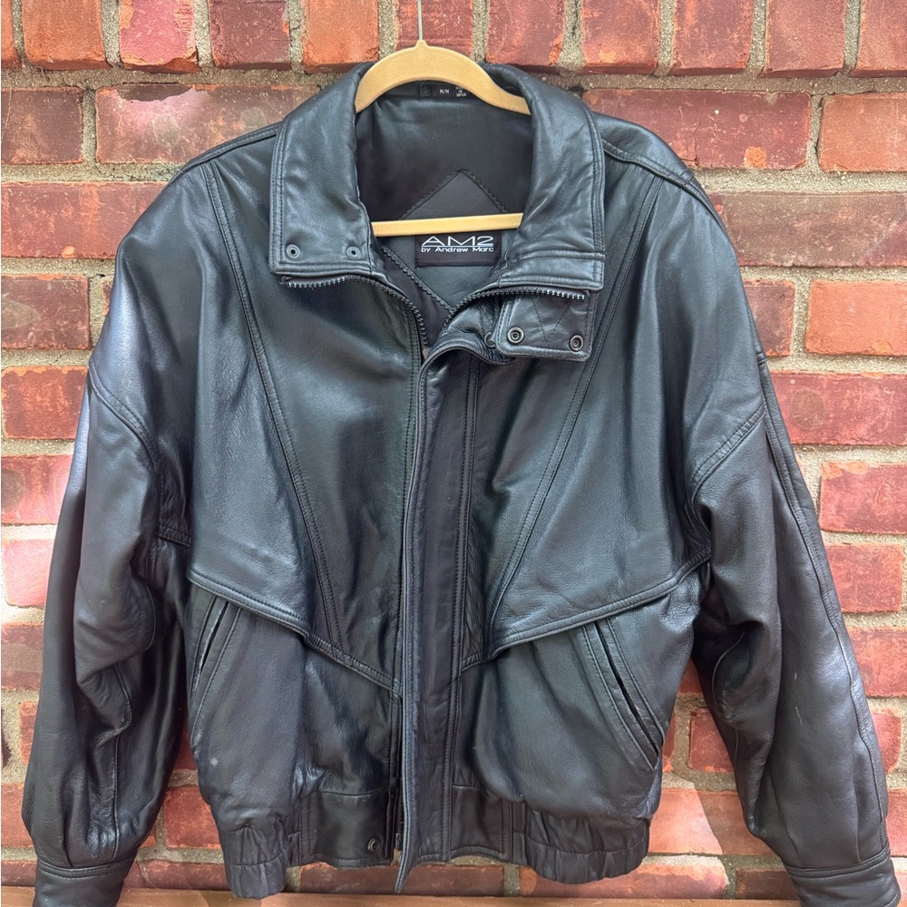 Vintage Black Leather Men's Jacket